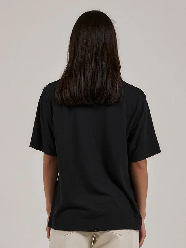 Hemp Lightweight Box Fit Tee - Black