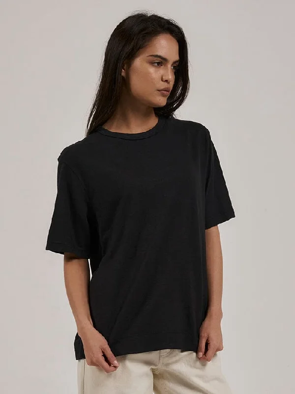 Hemp Lightweight Box Fit Tee - Black