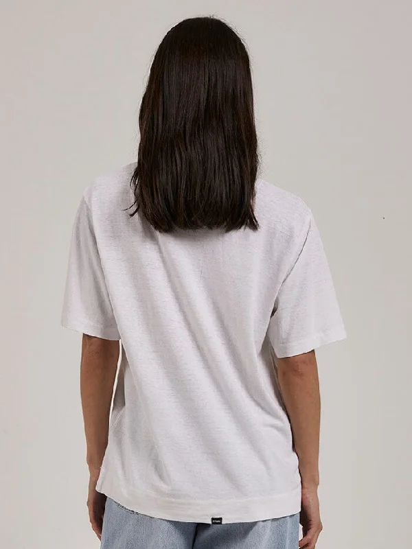 Hemp Lightweight Box Fit Tee - White