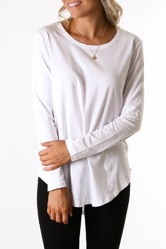 Megan Long Sleeve Top White