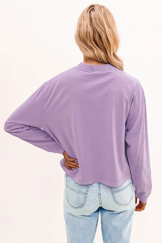 Solace Mock Neck Long Sleeve Tee Lavender