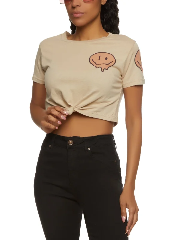 Enjoy The Little Things Smiley Cropped Tee