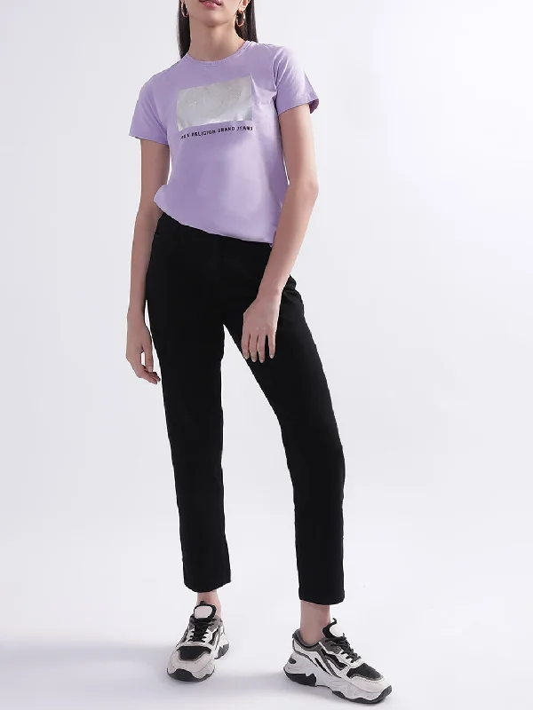 True Religion Lilac Logo Regular Fit T-Shirt