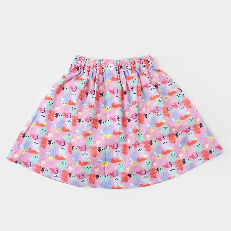 Girls Digital Print Casual Short Skirt - Multi