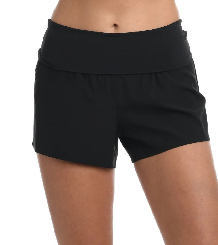 La Blanca Women's All Aboard Soft Waistband Boardshorts Black