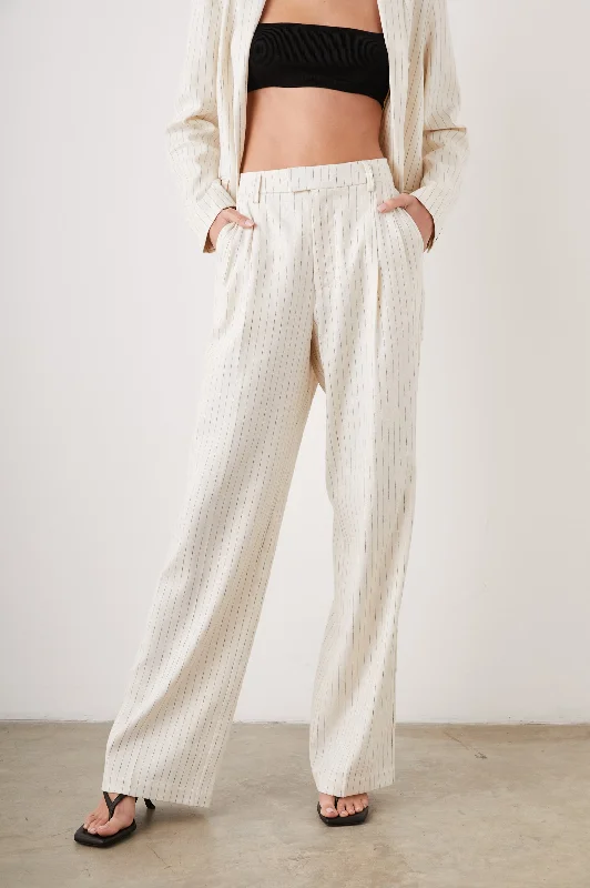 MARNIE PANT - IVORY PINSTRIPE