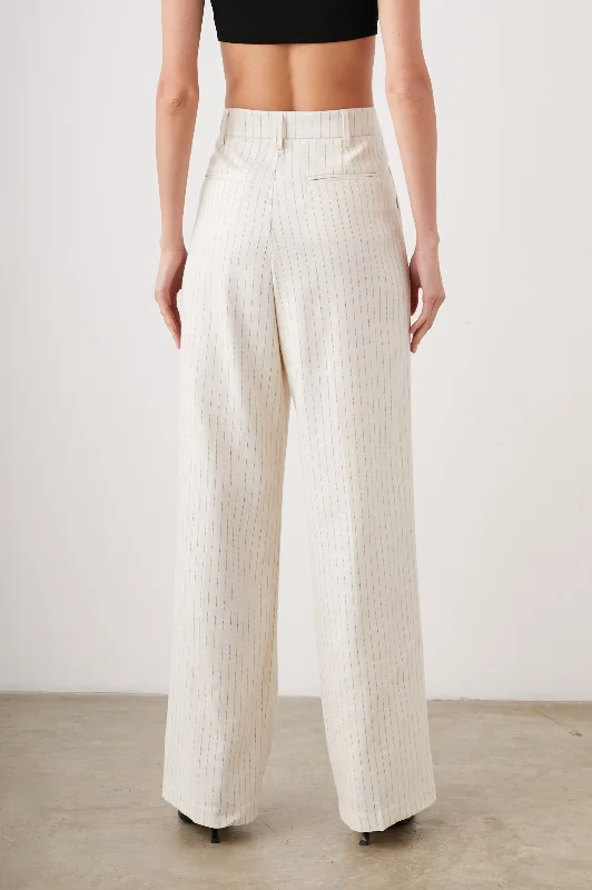 MARNIE PANT - IVORY PINSTRIPE