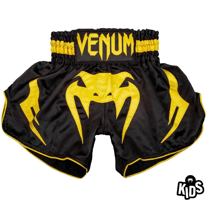 Venum Bangkok Inferno Kids Muay Thai Shorts - Black/Yellow