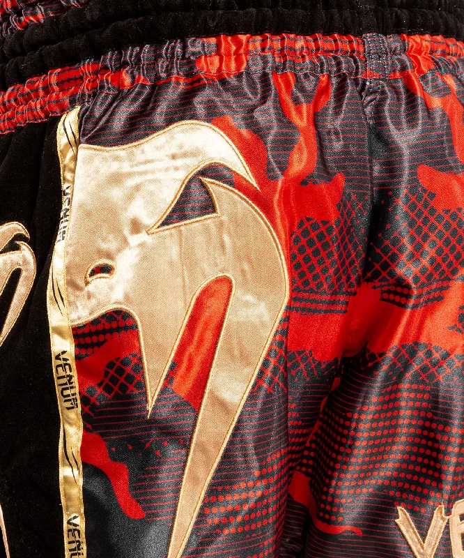 Venum Giant Camo Muay Thai Shorts - Red/Gold