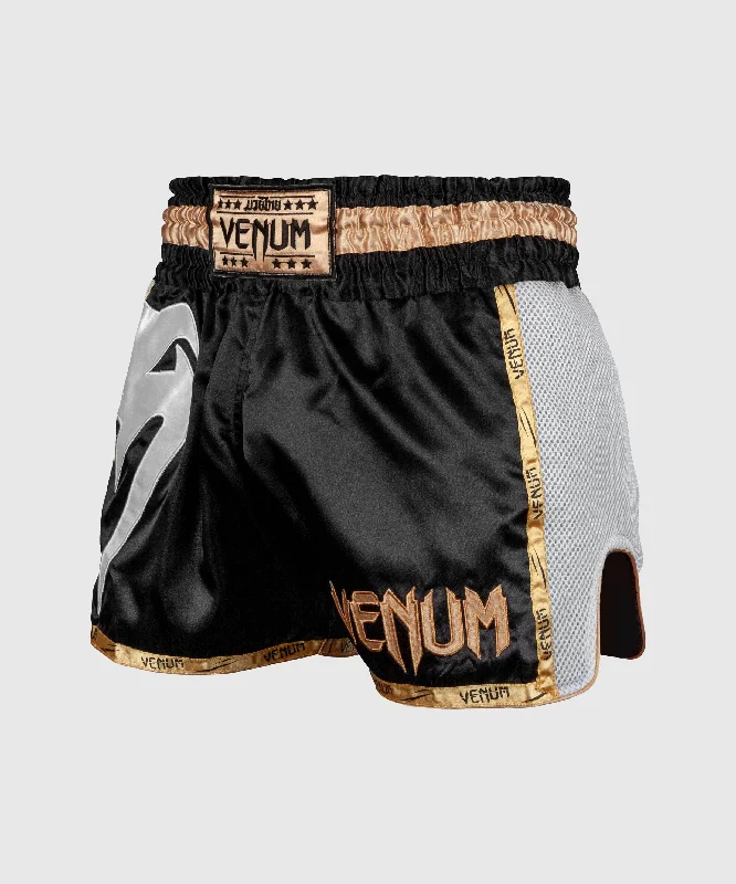 Venum Giant Muay Thai Shorts - Black/White/Gold