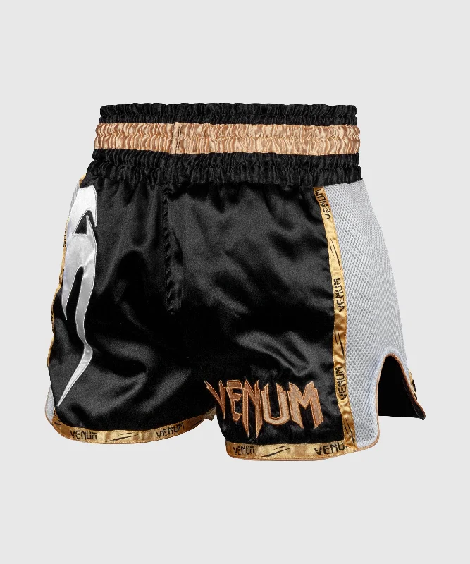 Venum Giant Muay Thai Shorts - Black/White/Gold