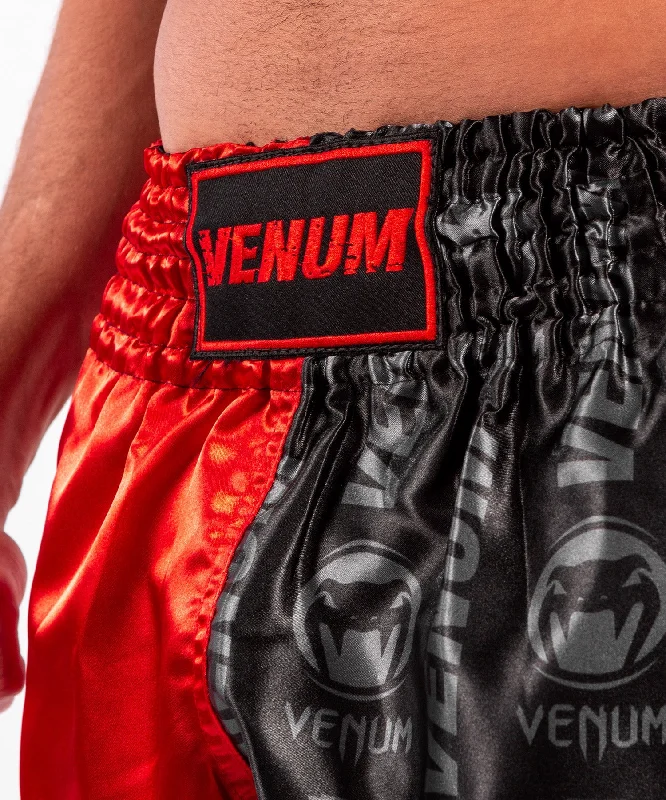 Venum Logos Muay Thai Shorts - Black/Red