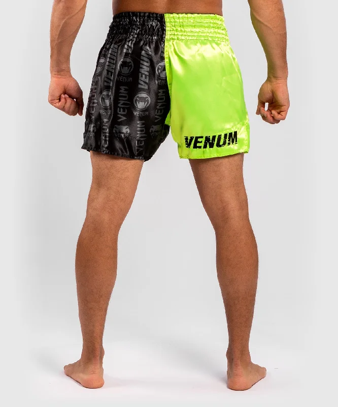 Venum Logos Muay Thai Shorts - Black/Yellow