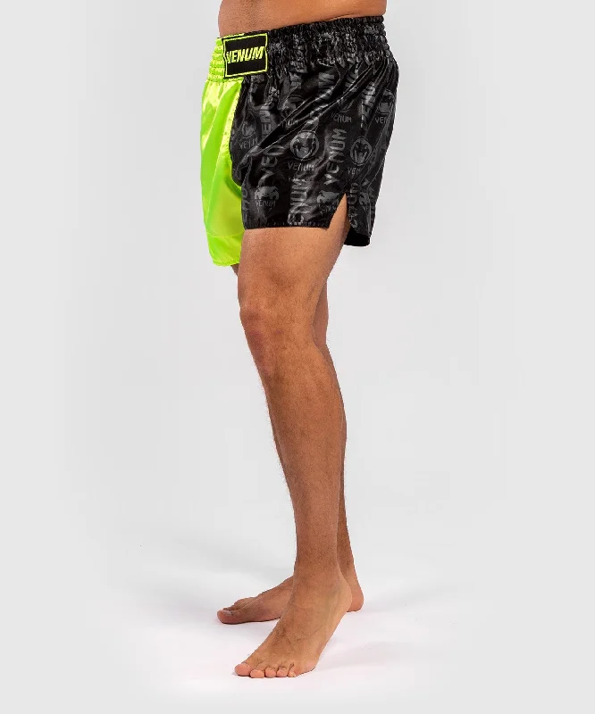 Venum Logos Muay Thai Shorts - Black/Yellow