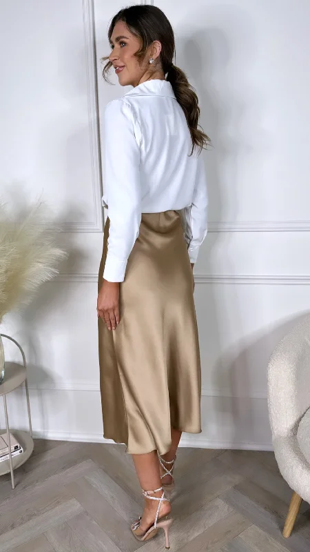 Yaella Camel Midi Skirt