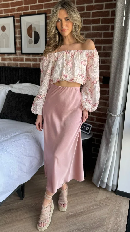 Yaella Pink Midi Skirt