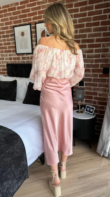 Yaella Pink Midi Skirt