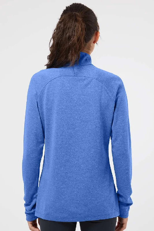 Adidas Womens UPF 50+ 1/4 Zip Sweatshirt - Heather Collegiate Royal Blue/Carbon Grey - NEW