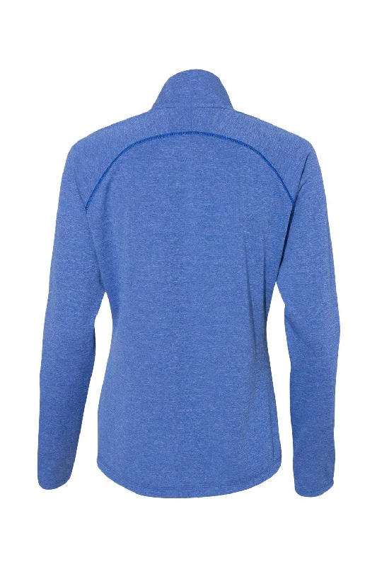 Adidas Womens UPF 50+ 1/4 Zip Sweatshirt - Heather Collegiate Royal Blue/Carbon Grey - NEW