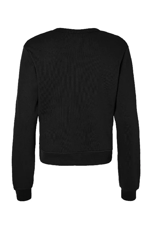 Bella + Canvas Womens Sponge Fleece Classic Crewneck Sweatshirt - Black - NEW