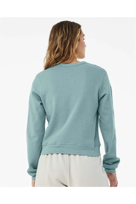 Bella + Canvas Womens Sponge Fleece Classic Crewneck Sweatshirt - Heather Blue Lagoon - NEW