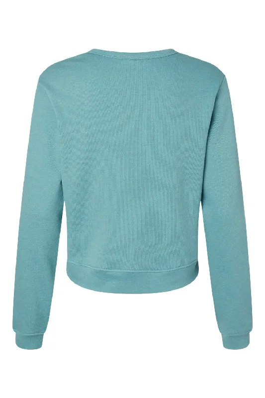 Bella + Canvas Womens Sponge Fleece Classic Crewneck Sweatshirt - Heather Blue Lagoon - NEW