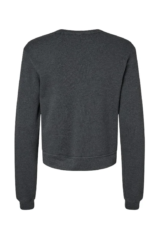 Bella + Canvas Womens Sponge Fleece Classic Crewneck Sweatshirt - Heather Dark Grey - NEW