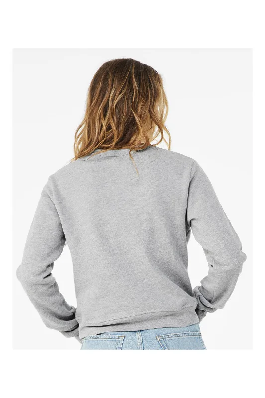 Bella + Canvas Womens Sponge Fleece Classic Crewneck Sweatshirt - Heather Grey - NEW