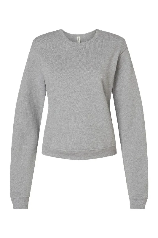 Bella + Canvas Womens Sponge Fleece Classic Crewneck Sweatshirt - Heather Grey - NEW