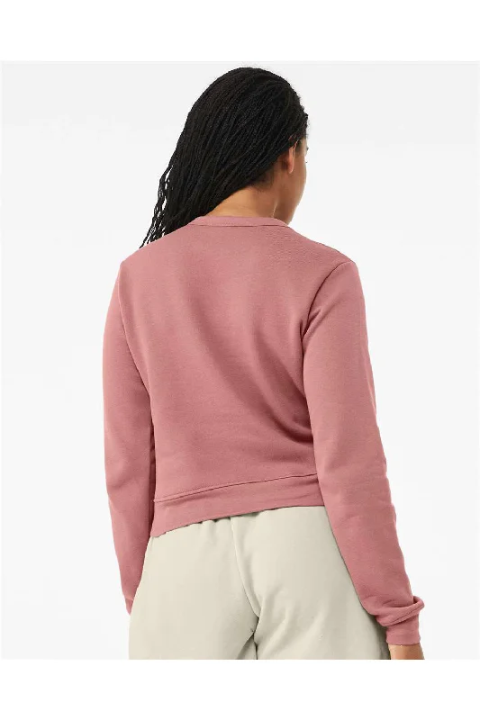 Bella + Canvas Womens Sponge Fleece Classic Crewneck Sweatshirt - Mauve - NEW