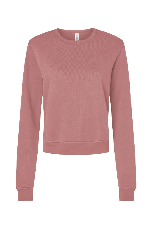 Bella + Canvas Womens Sponge Fleece Classic Crewneck Sweatshirt - Mauve - NEW