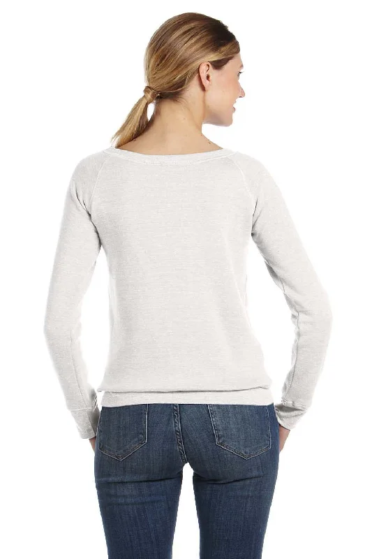 Bella + Canvas Womens Sponge Fleece Wide Neck Sweatshirt - Solid White