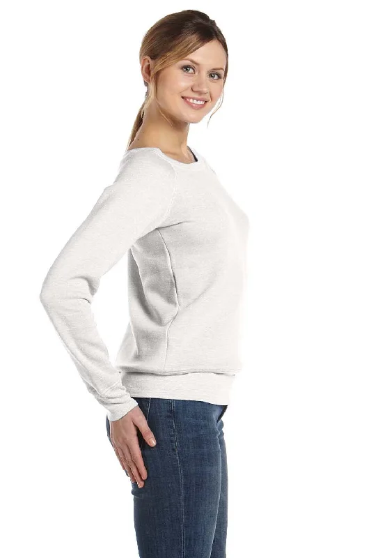 Bella + Canvas Womens Sponge Fleece Wide Neck Sweatshirt - Solid White