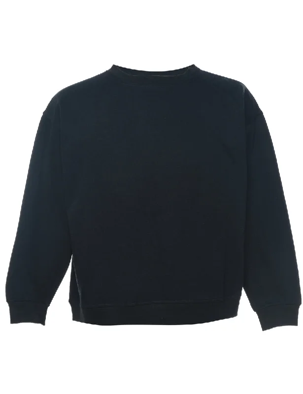 Black Plain Sweatshirt - L