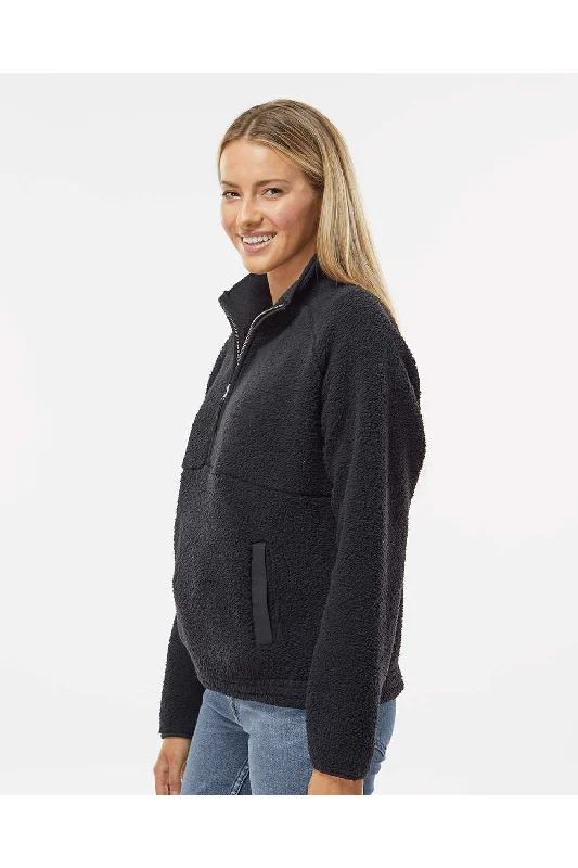 Boxercraft Womens Everest 1/4 Zip Sweatshirt - Black - NEW