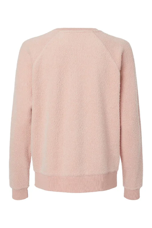 Boxercraft Womens Fleece Out Crewneck Sweatshirt - Blush Pink - NEW