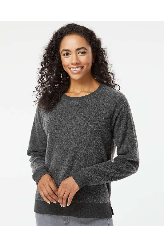 Boxercraft Womens Fleece Out Crewneck Sweatshirt - Charcoal Grey - NEW