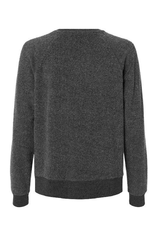 Boxercraft Womens Fleece Out Crewneck Sweatshirt - Charcoal Grey - NEW