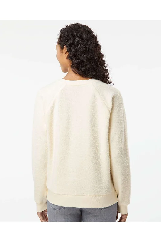 Boxercraft Womens Fleece Out Crewneck Sweatshirt - Natural - NEW