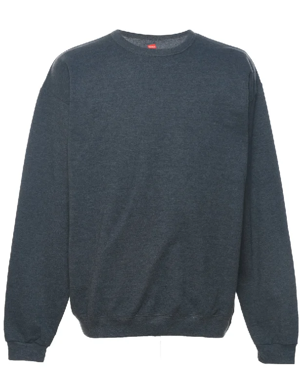 Dark Grey Plain Sweatshirt - M