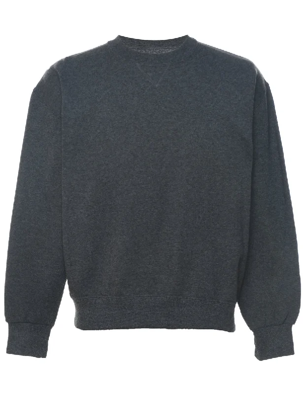 Dark Grey Plain Sweatshirt - M