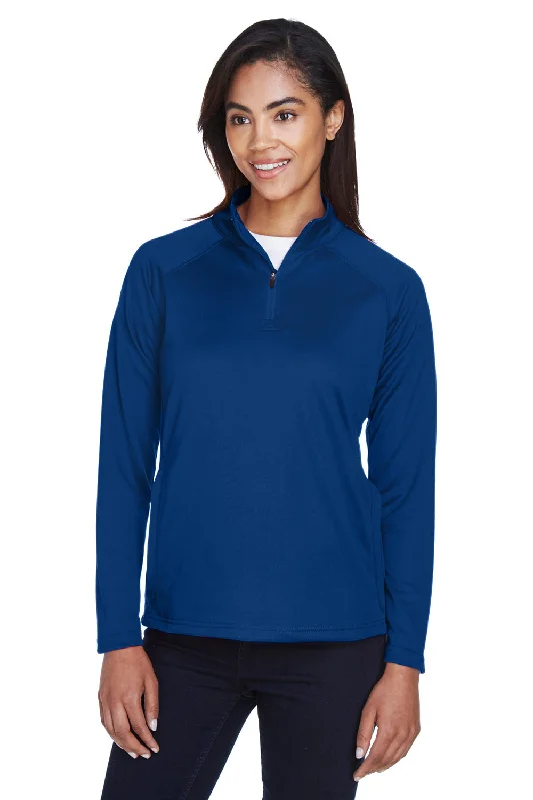 Devon & Jones Womens Compass Stretch Tech Moisture Wicking 1/4 Zip Sweatshirt - True Royal Blue