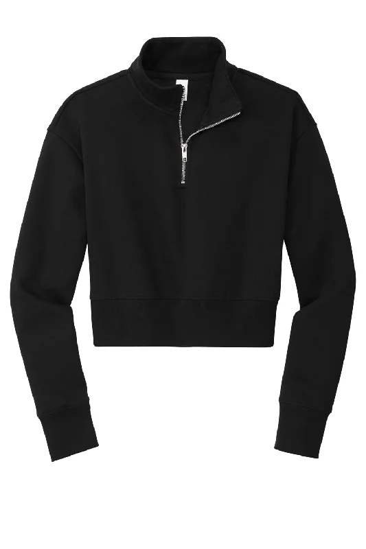 District Womens V.I.T. Fleece 1/4 Zip Sweatshirt - Black