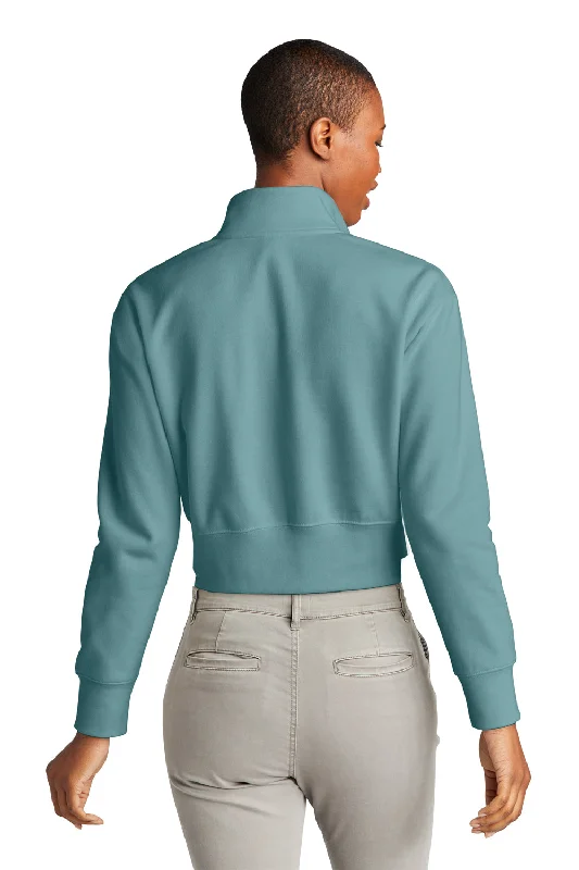 District Womens V.I.T. Fleece 1/4 Zip Sweatshirt - Eucalyptus Blue