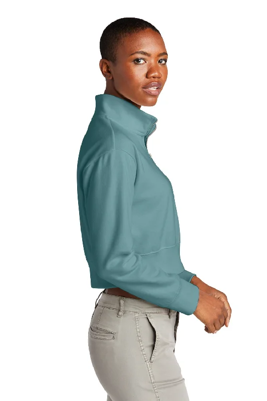 District Womens V.I.T. Fleece 1/4 Zip Sweatshirt - Eucalyptus Blue