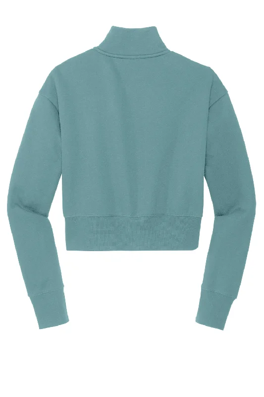 District Womens V.I.T. Fleece 1/4 Zip Sweatshirt - Eucalyptus Blue