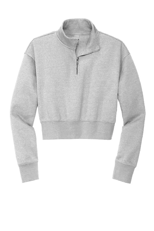 District Womens V.I.T. Fleece 1/4 Zip Sweatshirt - Heather Light Grey