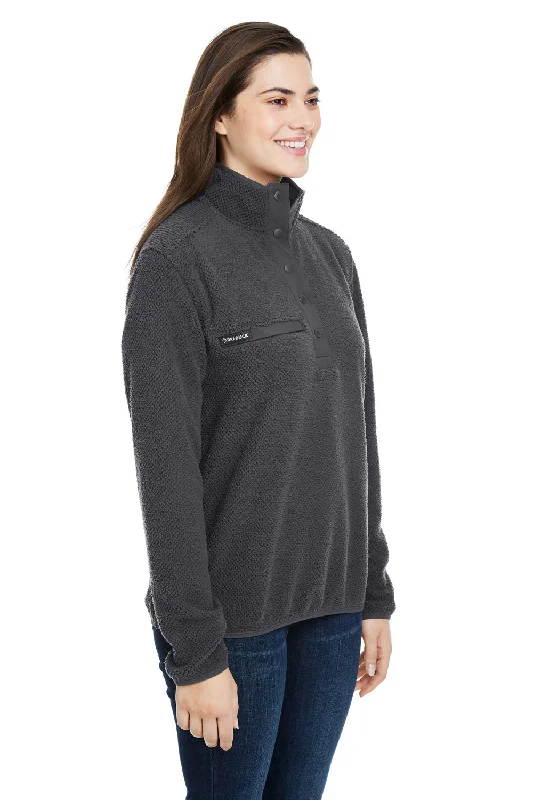 Dri Duck Womens Cypress Anti Static Sherpa Fleece 1/4 Snap Sweatshirt - Charcoal Grey