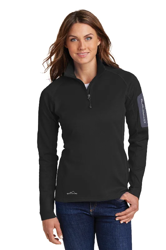 Eddie Bauer Womens Performance Fleece 1/4 Zip Sweatshirt - Black