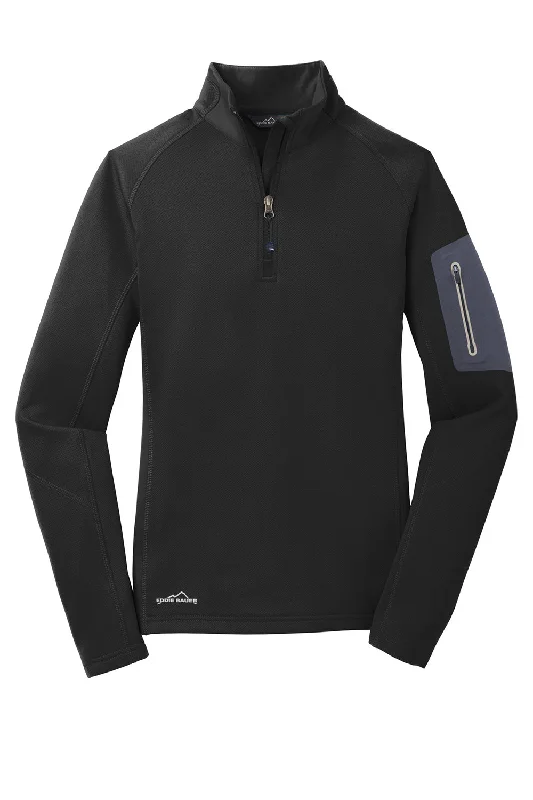 Eddie Bauer Womens Performance Fleece 1/4 Zip Sweatshirt - Black